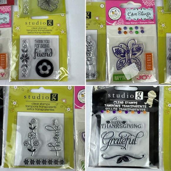 (8) Lot of Clear Stamps scrapbooking cards journal holidays NEW 27 stamps total - Picture 2 of 14